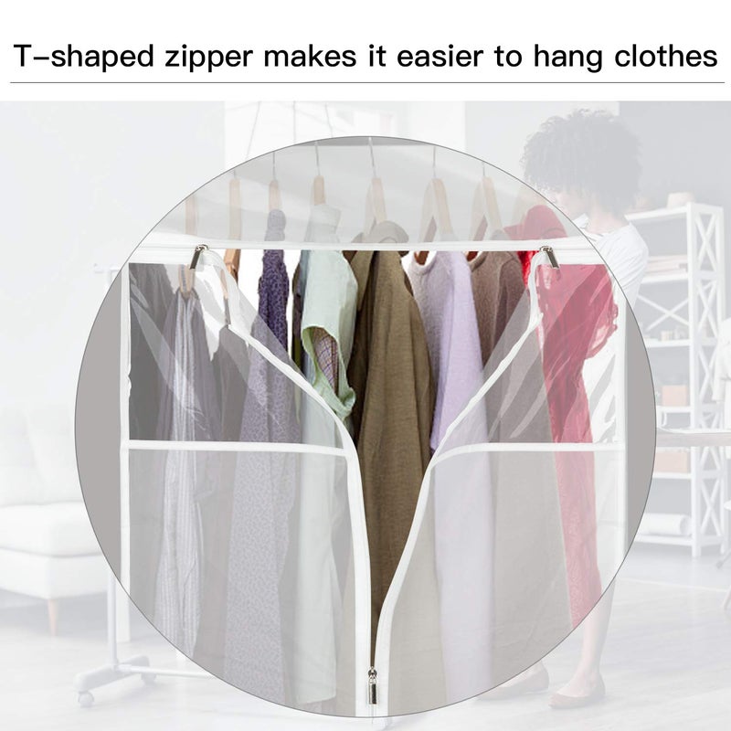 Zilink Hanging Clothes Bag Organizer 43 inch-2 Pack Large Garment Bags Suit Bag for Storage Hanging Clothes Cover for Suit Coats Dress Closet Storage (Hanger Not Included) - Image 2